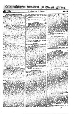 Steyermärkisches Amtsblatt zur Grätzer Zeitung 18440123 Seite: 1