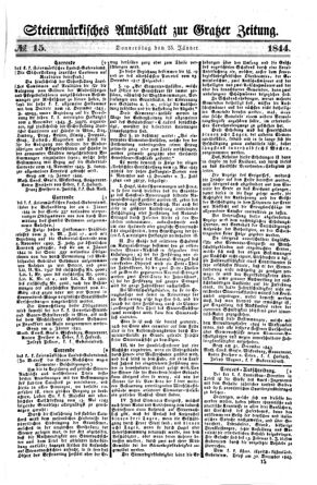 Steyermärkisches Amtsblatt zur Grätzer Zeitung 18440125 Seite: 1