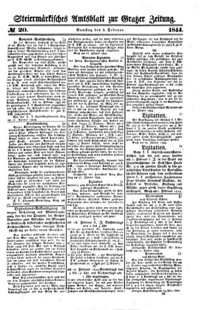 Steyermärkisches Amtsblatt zur Grätzer Zeitung 18440203 Seite: 1