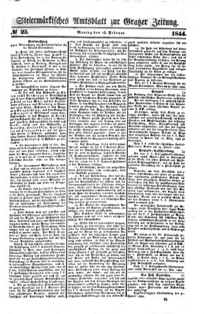 Steyermärkisches Amtsblatt zur Grätzer Zeitung 18440212 Seite: 1