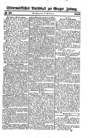 Steyermärkisches Amtsblatt zur Grätzer Zeitung 18440217 Seite: 1