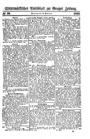 Steyermärkisches Amtsblatt zur Grätzer Zeitung 18440219 Seite: 1