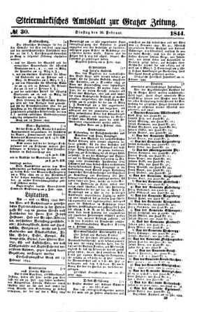 Steyermärkisches Amtsblatt zur Grätzer Zeitung 18440220 Seite: 1