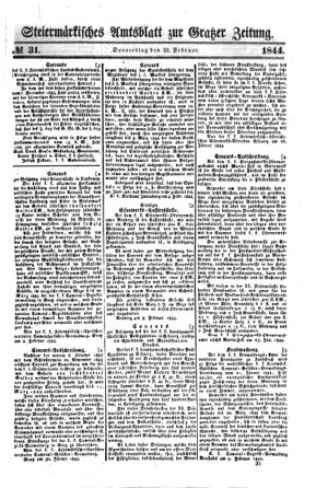 Steyermärkisches Amtsblatt zur Grätzer Zeitung 18440222 Seite: 1