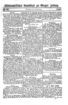 Steyermärkisches Amtsblatt zur Grätzer Zeitung 18440224 Seite: 1