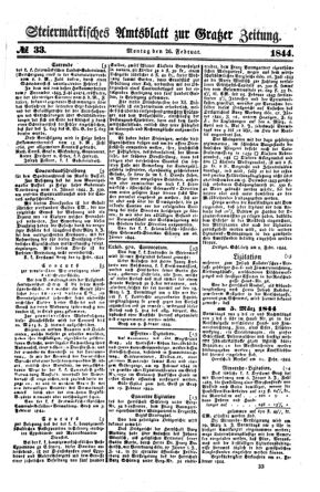 Steyermärkisches Amtsblatt zur Grätzer Zeitung 18440226 Seite: 1