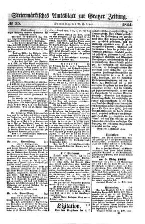 Steyermärkisches Amtsblatt zur Grätzer Zeitung 18440229 Seite: 1