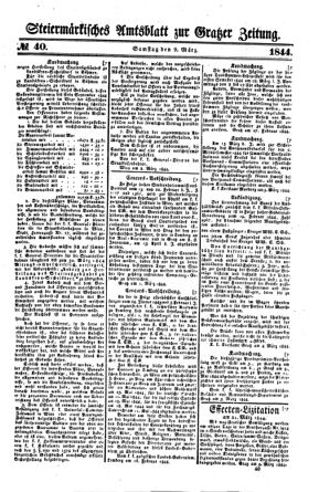 Steyermärkisches Amtsblatt zur Grätzer Zeitung 18440309 Seite: 1