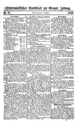 Steyermärkisches Amtsblatt zur Grätzer Zeitung 18440311 Seite: 1