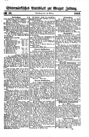 Steyermärkisches Amtsblatt zur Grätzer Zeitung 18440312 Seite: 1