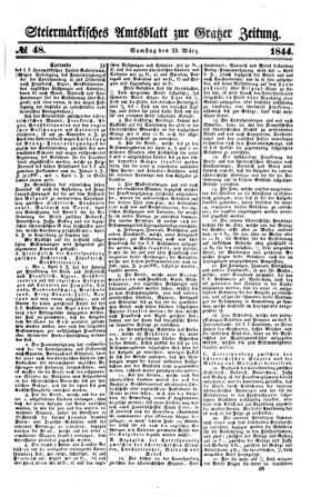 Steyermärkisches Amtsblatt zur Grätzer Zeitung 18440323 Seite: 1