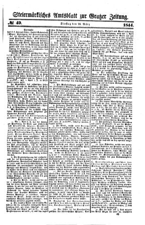 Steyermärkisches Amtsblatt zur Grätzer Zeitung 18440326 Seite: 1