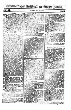 Steyermärkisches Amtsblatt zur Grätzer Zeitung 18440402 Seite: 1