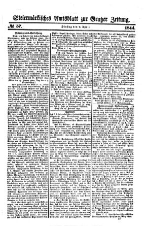 Steyermärkisches Amtsblatt zur Grätzer Zeitung 18440409 Seite: 1