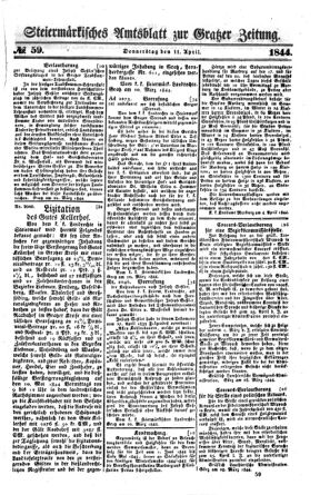 Steyermärkisches Amtsblatt zur Grätzer Zeitung 18440411 Seite: 1