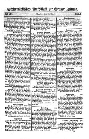 Steyermärkisches Amtsblatt zur Grätzer Zeitung 18440413 Seite: 1