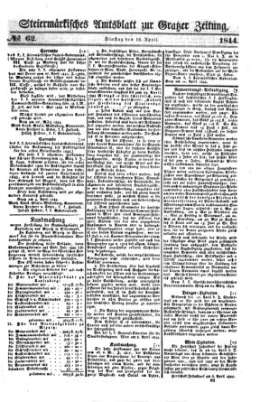 Steyermärkisches Amtsblatt zur Grätzer Zeitung 18440416 Seite: 1