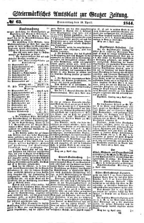 Steyermärkisches Amtsblatt zur Grätzer Zeitung 18440418 Seite: 1