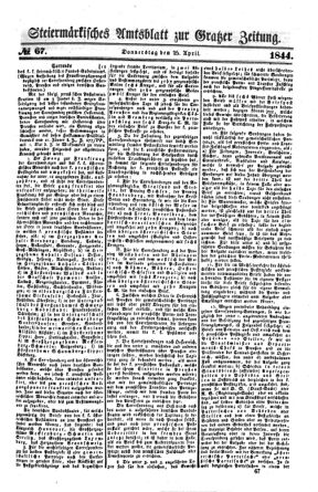 Steyermärkisches Amtsblatt zur Grätzer Zeitung 18440425 Seite: 1