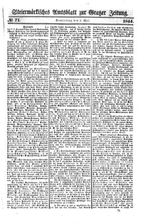 Steyermärkisches Amtsblatt zur Grätzer Zeitung 18440502 Seite: 1