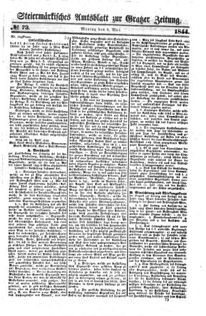 Steyermärkisches Amtsblatt zur Grätzer Zeitung 18440506 Seite: 1