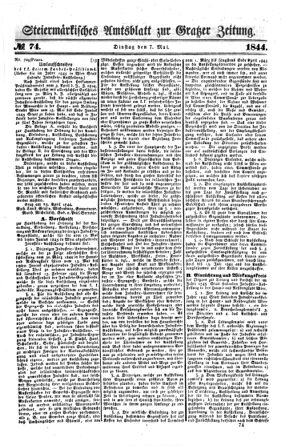 Steyermärkisches Amtsblatt zur Grätzer Zeitung 18440507 Seite: 1