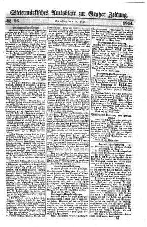 Steyermärkisches Amtsblatt zur Grätzer Zeitung 18440511 Seite: 1