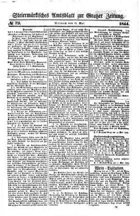 Steyermärkisches Amtsblatt zur Grätzer Zeitung 18440515 Seite: 1