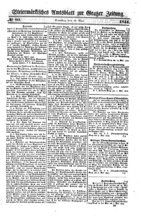 Steyermärkisches Amtsblatt zur Grätzer Zeitung 18440518 Seite: 1