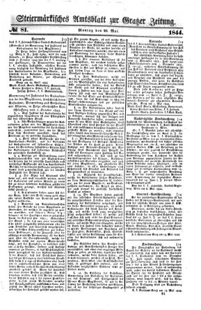 Steyermärkisches Amtsblatt zur Grätzer Zeitung 18440520 Seite: 1