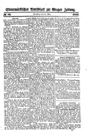 Steyermärkisches Amtsblatt zur Grätzer Zeitung 18440521 Seite: 1