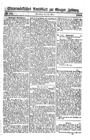 Steyermärkisches Amtsblatt zur Grätzer Zeitung 18440525 Seite: 1