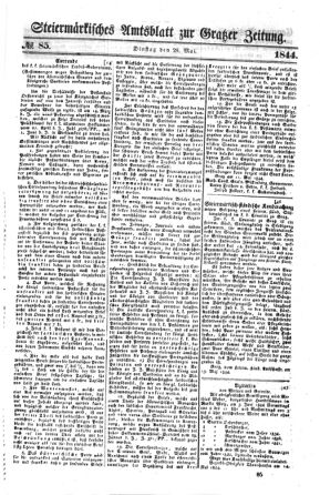 Steyermärkisches Amtsblatt zur Grätzer Zeitung 18440528 Seite: 1