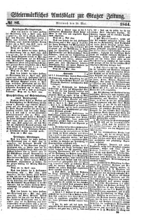 Steyermärkisches Amtsblatt zur Grätzer Zeitung 18440529 Seite: 1