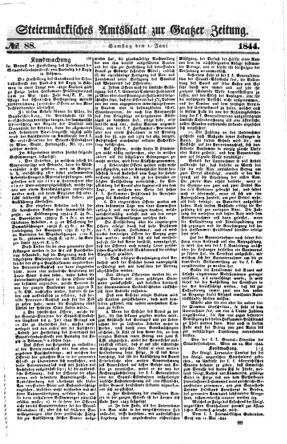 Steyermärkisches Amtsblatt zur Grätzer Zeitung 18440601 Seite: 1