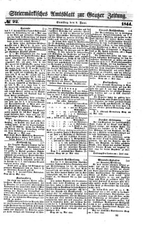 Steyermärkisches Amtsblatt zur Grätzer Zeitung 18440608 Seite: 1