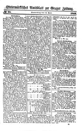 Steyermärkisches Amtsblatt zur Grätzer Zeitung 18440613 Seite: 1