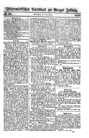 Steyermärkisches Amtsblatt zur Grätzer Zeitung 18440615 Seite: 1