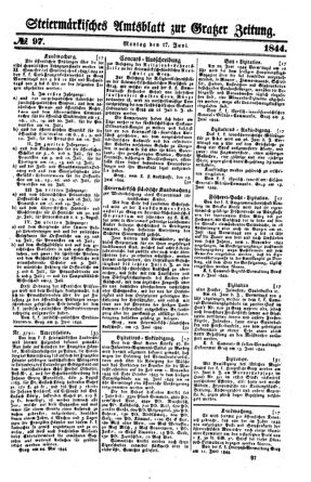 Steyermärkisches Amtsblatt zur Grätzer Zeitung 18440617 Seite: 1