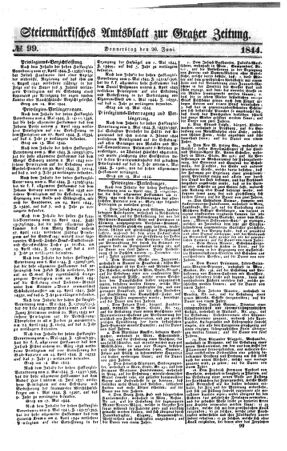 Steyermärkisches Amtsblatt zur Grätzer Zeitung 18440620 Seite: 1