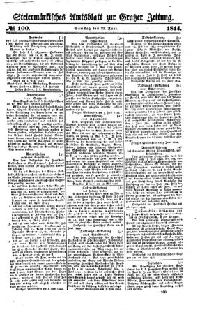 Steyermärkisches Amtsblatt zur Grätzer Zeitung 18440622 Seite: 1