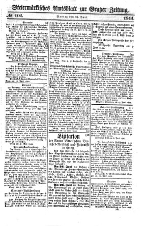 Steyermärkisches Amtsblatt zur Grätzer Zeitung 18440624 Seite: 1