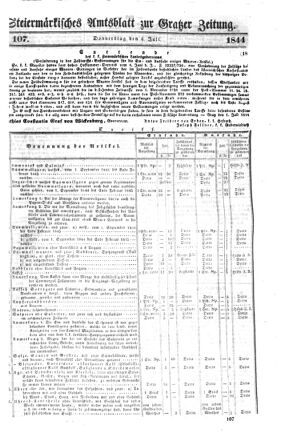 Steyermärkisches Amtsblatt zur Grätzer Zeitung 18440704 Seite: 1