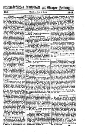 Steyermärkisches Amtsblatt zur Grätzer Zeitung 18440706 Seite: 1