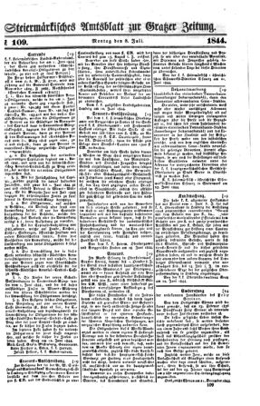 Steyermärkisches Amtsblatt zur Grätzer Zeitung 18440708 Seite: 1