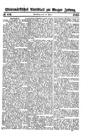 Steyermärkisches Amtsblatt zur Grätzer Zeitung 18440713 Seite: 1