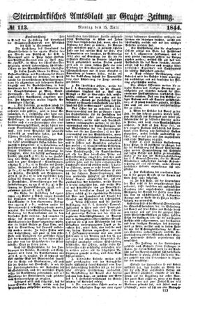 Steyermärkisches Amtsblatt zur Grätzer Zeitung 18440715 Seite: 1