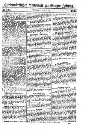 Steyermärkisches Amtsblatt zur Grätzer Zeitung 18440716 Seite: 1