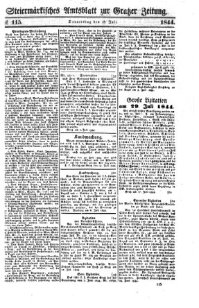 Steyermärkisches Amtsblatt zur Grätzer Zeitung 18440718 Seite: 1