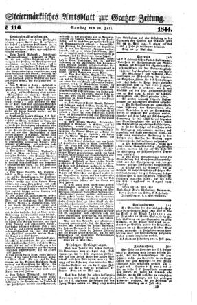 Steyermärkisches Amtsblatt zur Grätzer Zeitung 18440720 Seite: 1